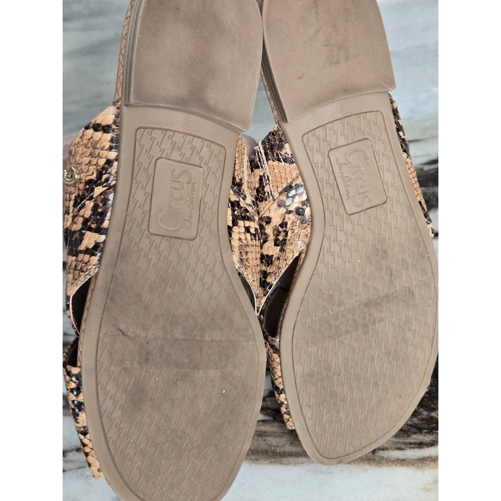Circus By Sam Edelman Women's Burnett Animal‎ Print Slide Flat Sandals US 7